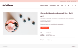 Création de site e-commerce - Food and Humans - Consultation Naturopathie - In blossom